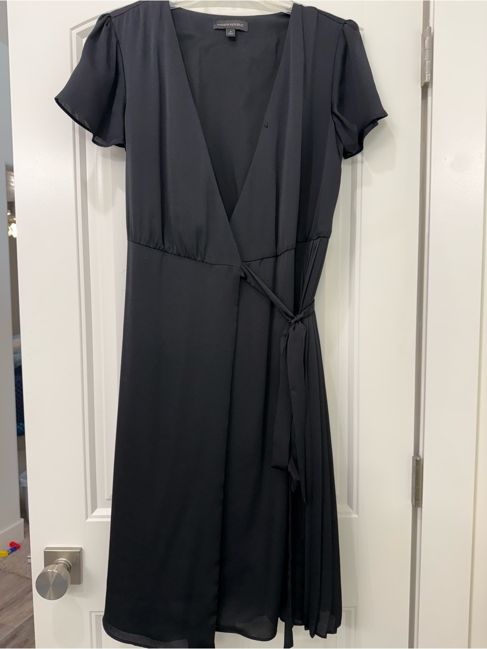 Banana Republic Black Midi Wrap Dress